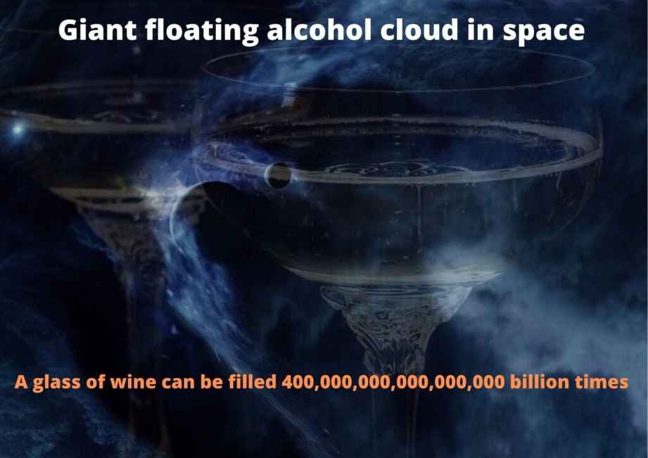 floating alcohol cloud in universe