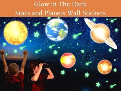 Shining Space Decoration Glowing Stars & 15 Planets Stickers for Kids-140PCS