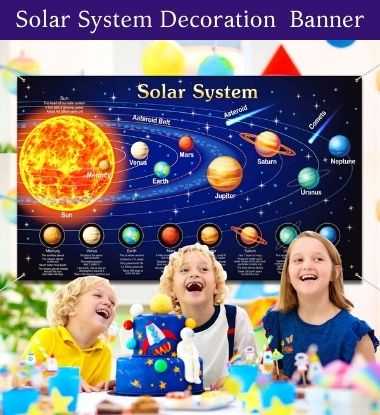 Solar System Decoration Space Poster Banner